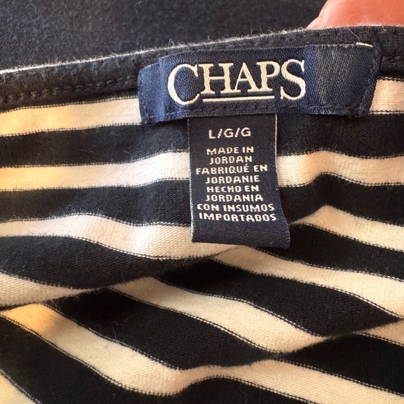 Chaps women’s Black and White Striped Shirt - Picture 2 of 7